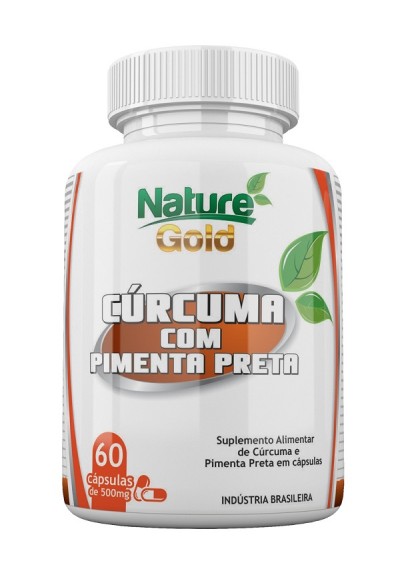 Curcuma com Pimenta Preta 60 cápsulas 500mg, Nature Gold 