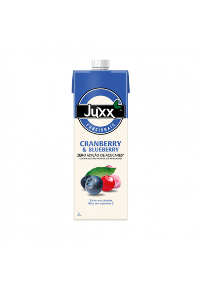 Suco Cranberry e Blueberry sem adição de açúcares 1L, Juxx 