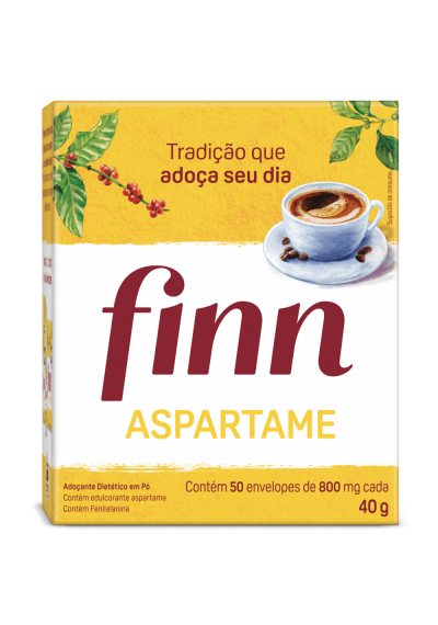 Adoçante Finn Aspartame 50 Envelopes de 800mg cada Caixa 40g