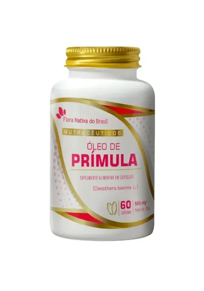 Óleo de prímula 500mg c/ 60 cápsulas, Flora Nativa do Brasil 