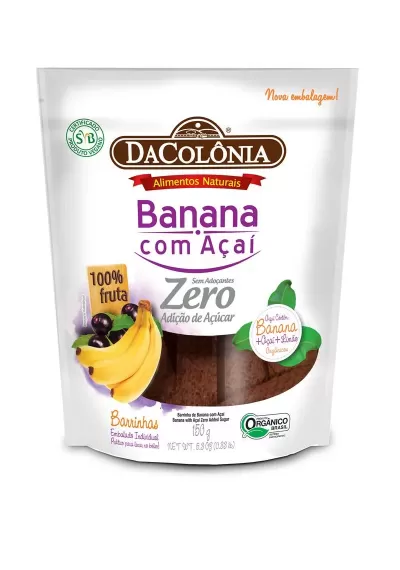 Banana com açaí sem adição de açúcares e adoçantes 150g, DaColônia 