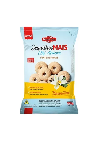 Sequilhos Nazinha 0% Açucar sem lactose 120 grs