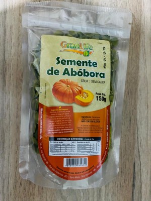 Semente de Abóbora crua sem casca 150g, Granlife 