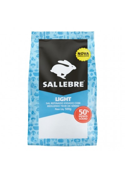 Sal Light 50% Menos Sódio 500g, Sal Lebre