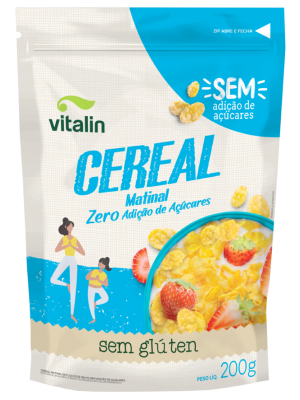 Cereal Matinal Tradicional sem glúten e sem açúcar 200g Vitalin  