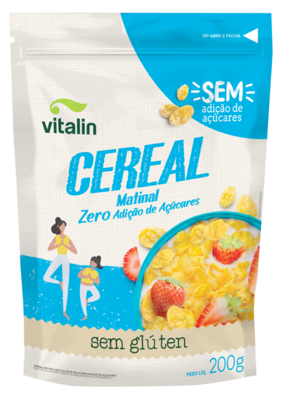 Cereal Matinal Tradicional sem glúten e sem açúcar 200g Vitalin  