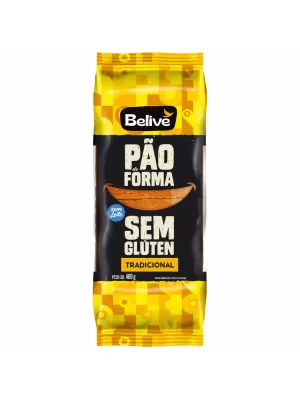 Pão de forma sem glúten e sem leite Tradicional 400g, Belive  